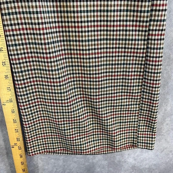 Zara Plaid Wide Leg Trousers Womens XS Brown High Waist Button Detail Check - Picture 10 of 11